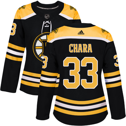 Adidas Boston Bruins 33 Zdeno Chara Black Home Authentic Women Stitched NHL Jersey